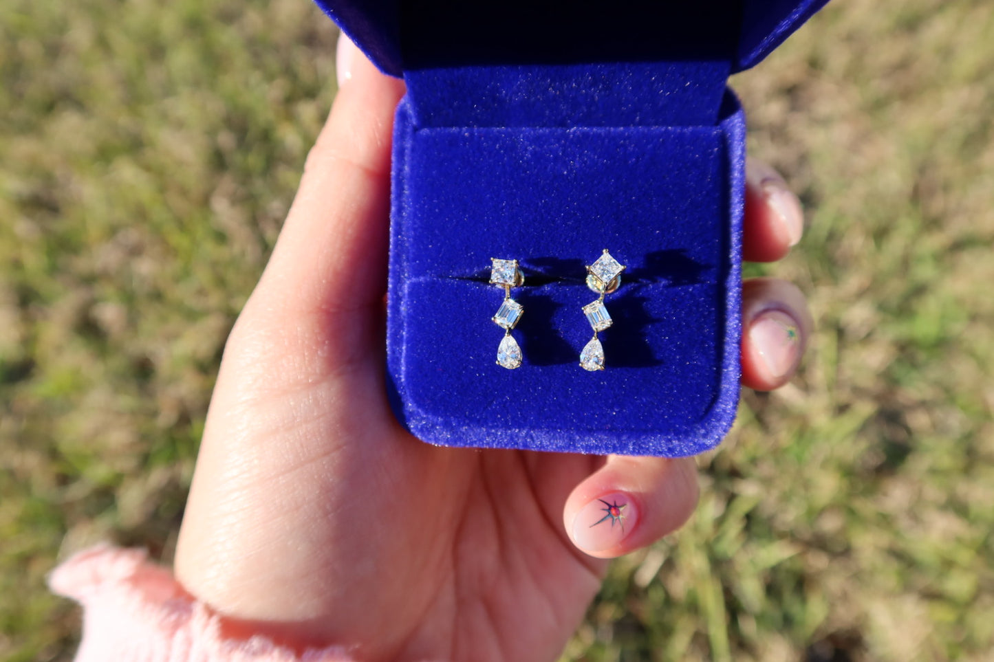 1.25ctw Multi-shape Dangle Diamond Earrings