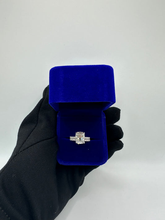 3.87ctw Elongated Cushion Cut Engagement Ring