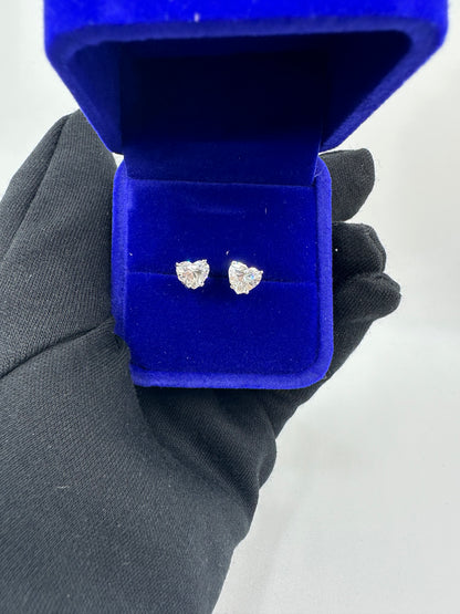 Heart of Brilliance: 2.13ctw Heart-Cut Diamond Stud Earrings