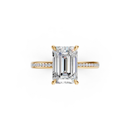 2.5ct Emerald Cut With Channel Set Pavé Engagement Ring