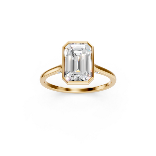 2.5ct Emerald Cut With Pavé Bridge Engagement Ring