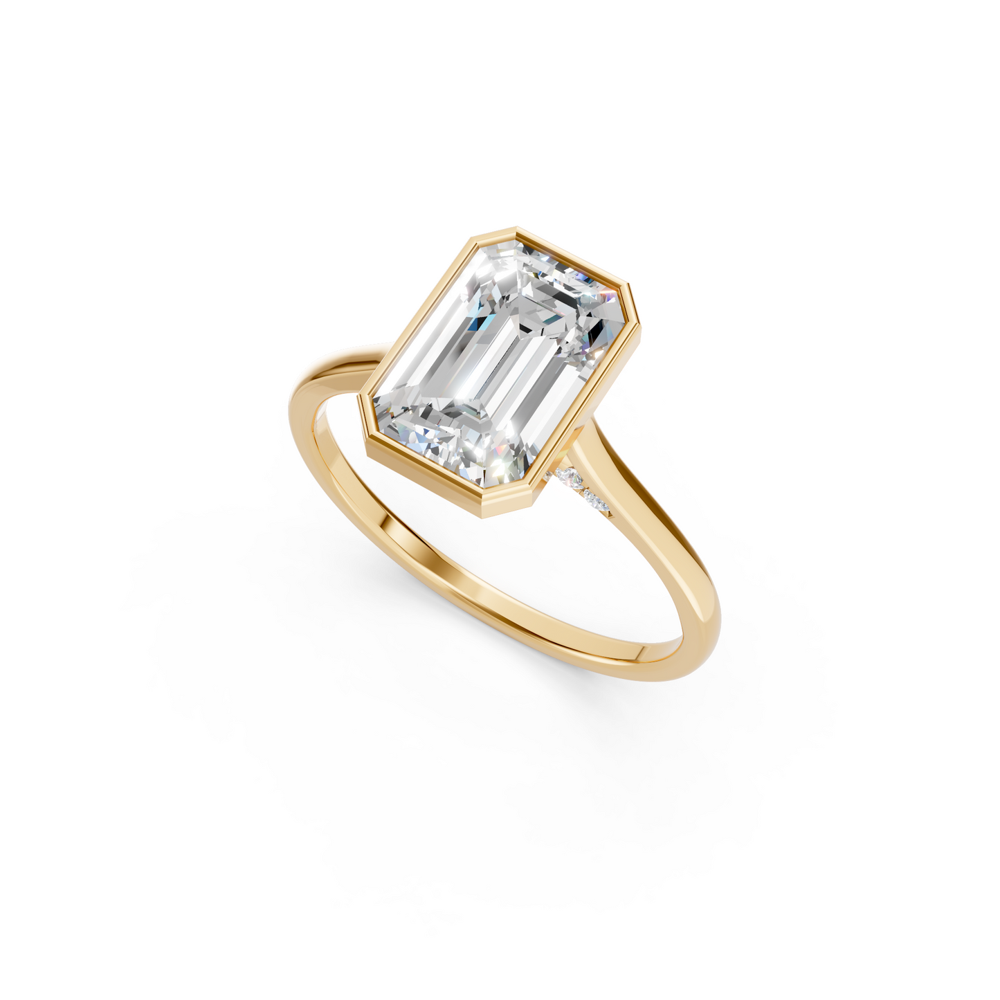 2.5ct Emerald Cut With Pavé Bridge Engagement Ring