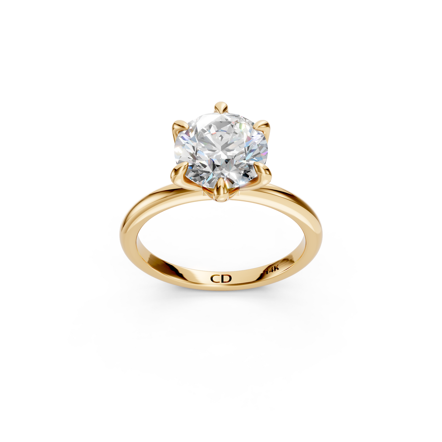 Tulip Solitaire 6-Prong - Setting Only