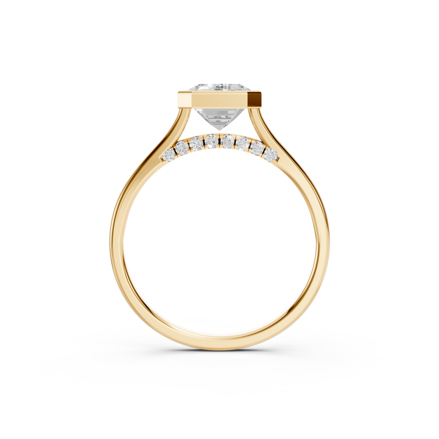 2.5ct Emerald Cut With Pavé Bridge Engagement Ring