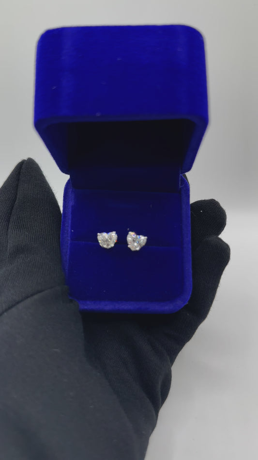 Heart of Brilliance: 2.13ctw Heart-Cut Diamond Stud Earrings