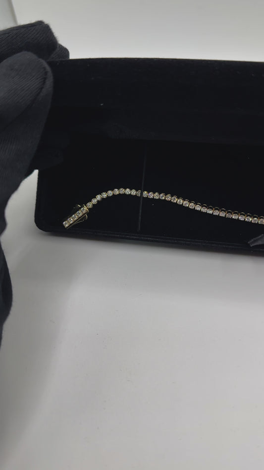 3.12ctw Yellow Gold Tennis Bracelet