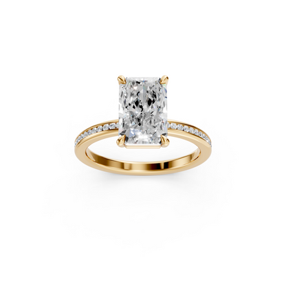 2.5ct Radiant Cut With Channel Set Pavé Engagement Ring