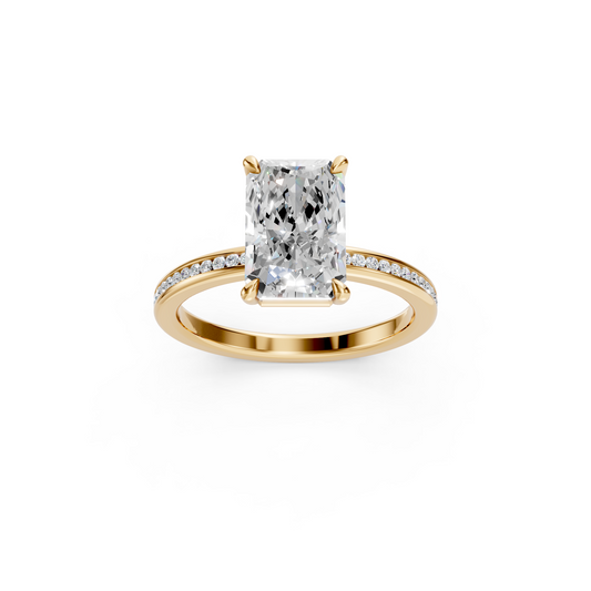 2.5ct Radiant Cut With Channel Set Pavé Engagement Ring