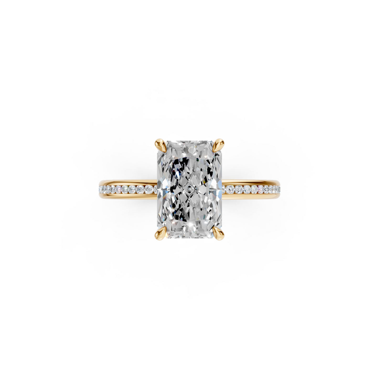 2.5ct Radiant Cut With Channel Set Pavé Engagement Ring